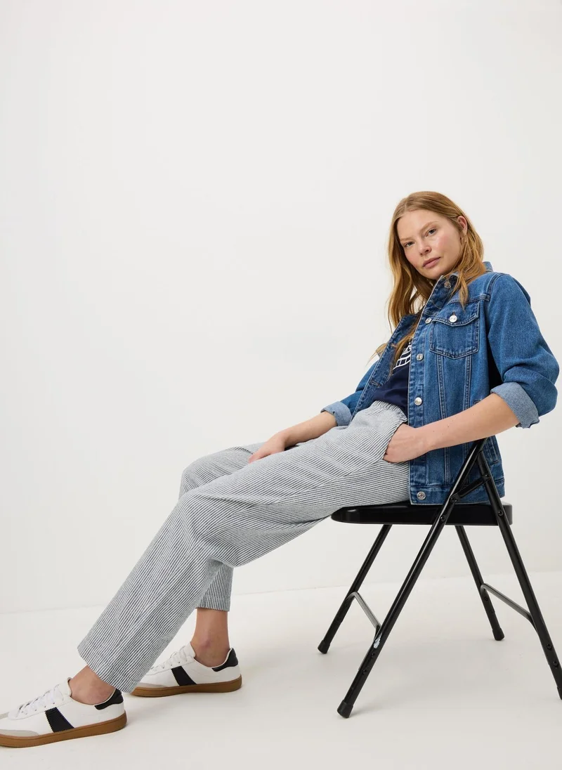 ماتلان Blue Stripe Pull On Tapered Trousers